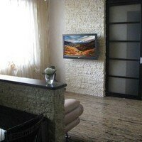 Декоративный камень в интерьере, фото стены из камня с телевизором